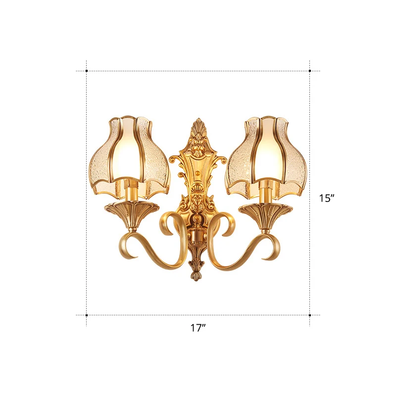 Design Contemporain Applique murale à abat-jour évasé en verre biseauté, luminaire mural de couloir élémentaire en laiton