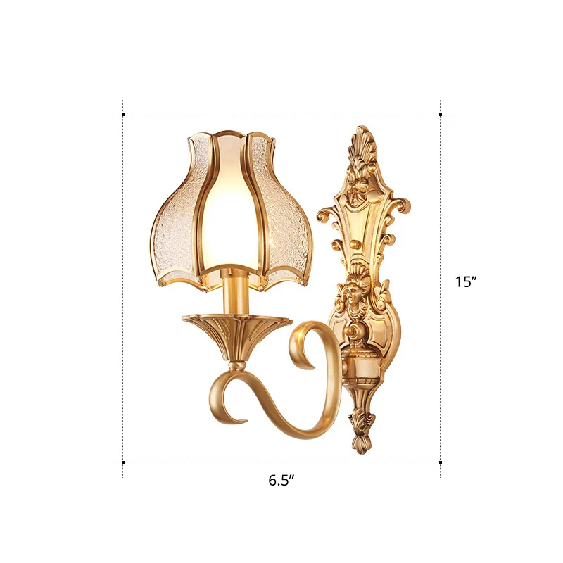 Design Contemporain Applique murale à abat-jour évasé en verre biseauté, luminaire mural de couloir élémentaire en laiton