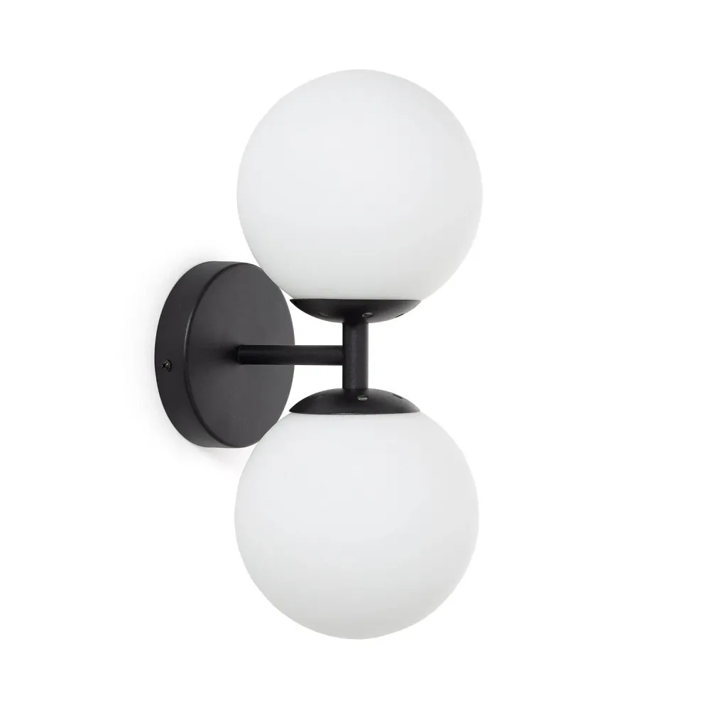 Design Contemporain Applique murale en métal et verre avec éclairage LED Balts Duplo