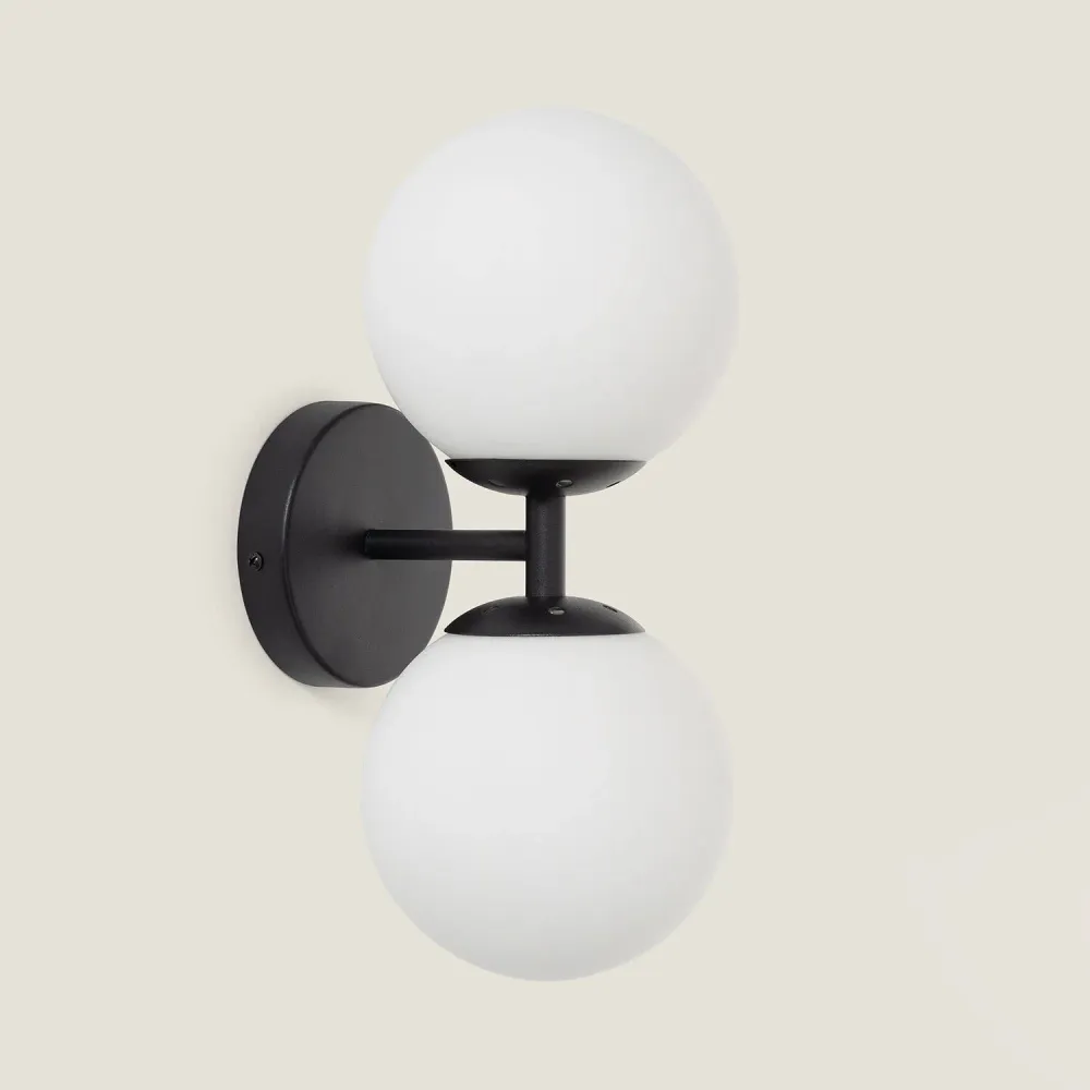 Design Contemporain Applique murale en métal et verre avec éclairage LED Balts Duplo