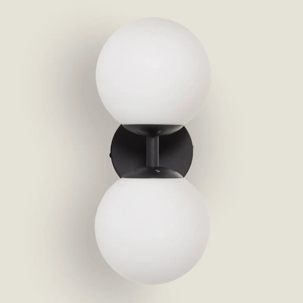 Design Contemporain Applique murale en métal et verre avec éclairage LED Balts Duplo
