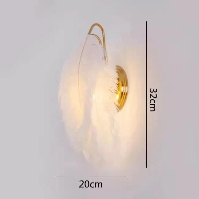 Design Contemporain Applique Murale Plume Blanche | Douceur Céleste