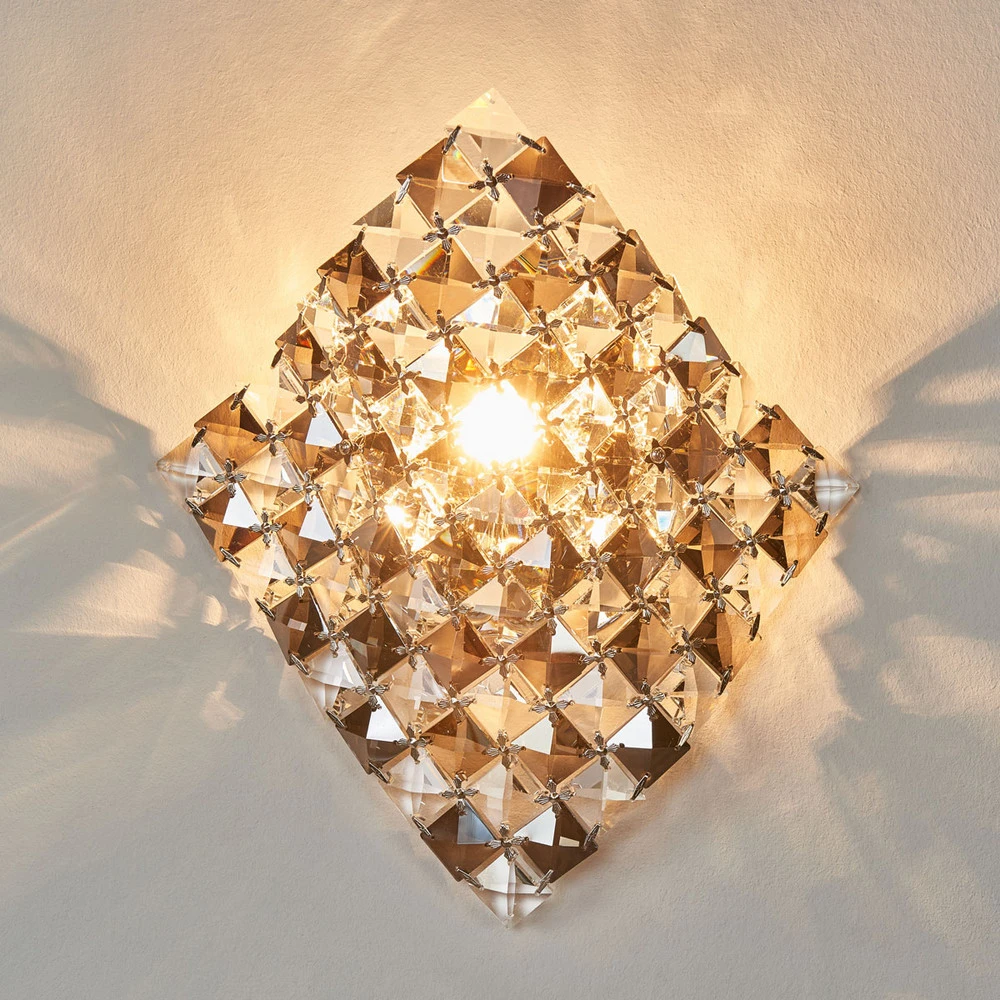 Design Contemporain Applique murale Saten en cristal, 25 cm