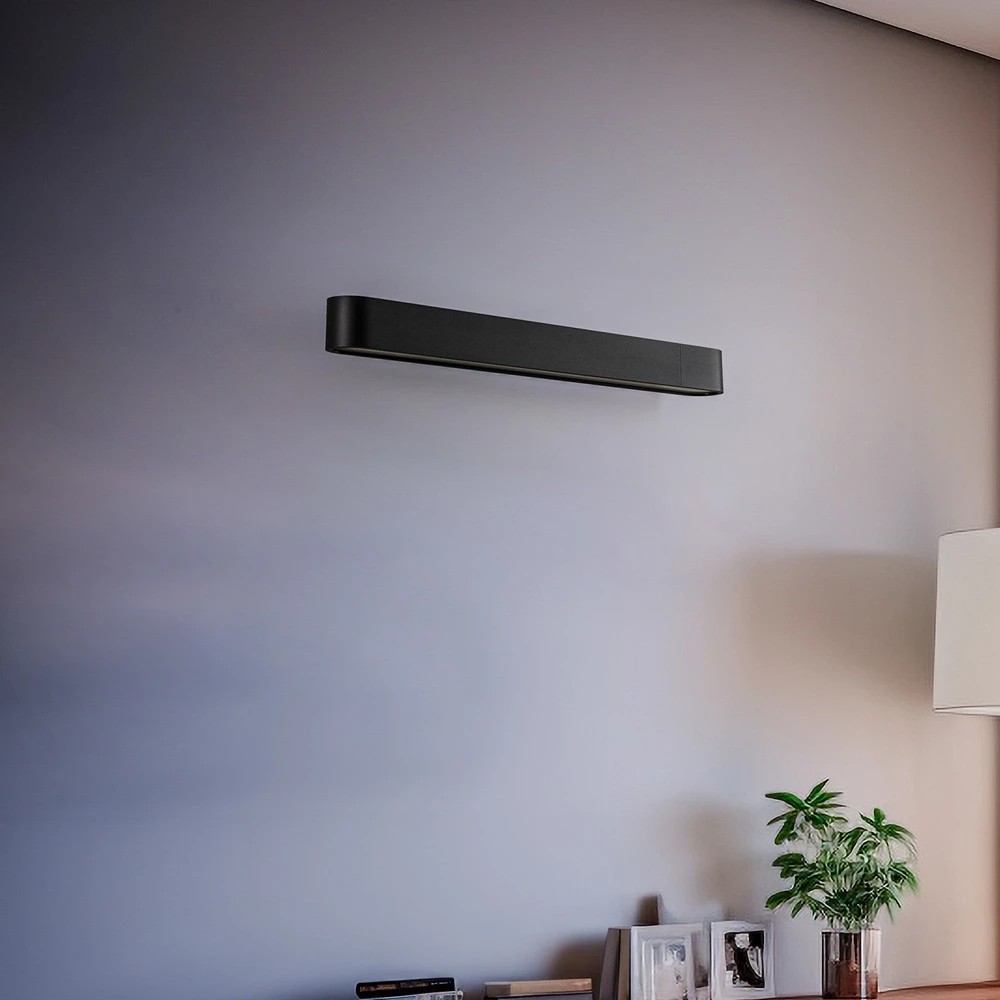 Design Contemporain Applique murale Tendre, largeur 60 cm, graphite, aluminium, G13
