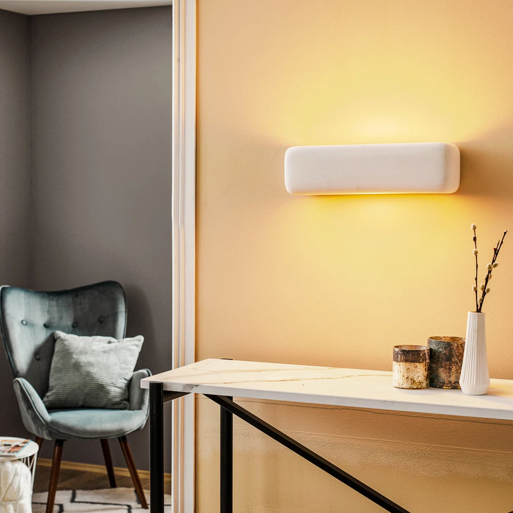Design Contemporain Applique Noris up/down en céramique blanche
