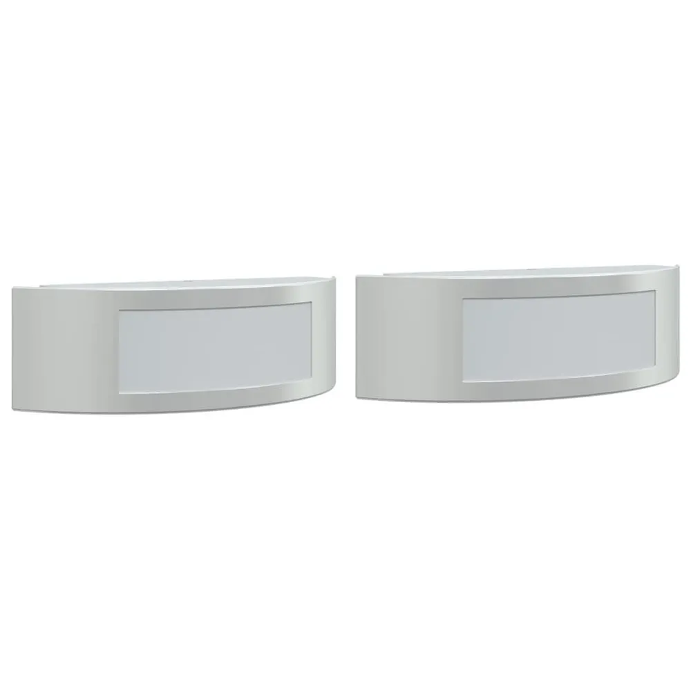 Design Contemporain Appliques murales d'extérieur 2pcs argenté acier inoxydable