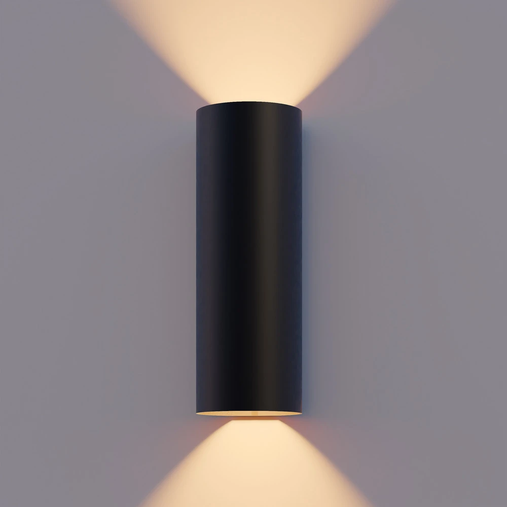 Design Contemporain Calex applique d'extérieur LED Round, up/down, hauteur 23 cm, noir