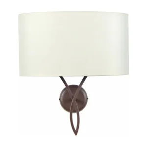 Design Contemporain ELÉGANCE - Applique armé métal marron et écru