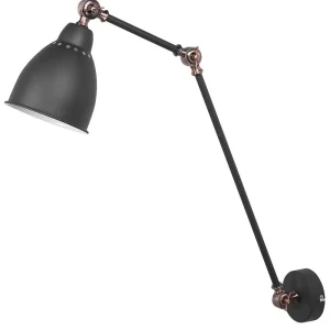 Design Contemporain Lampe murale gris graphite et cuivré MISSISSIPPI L