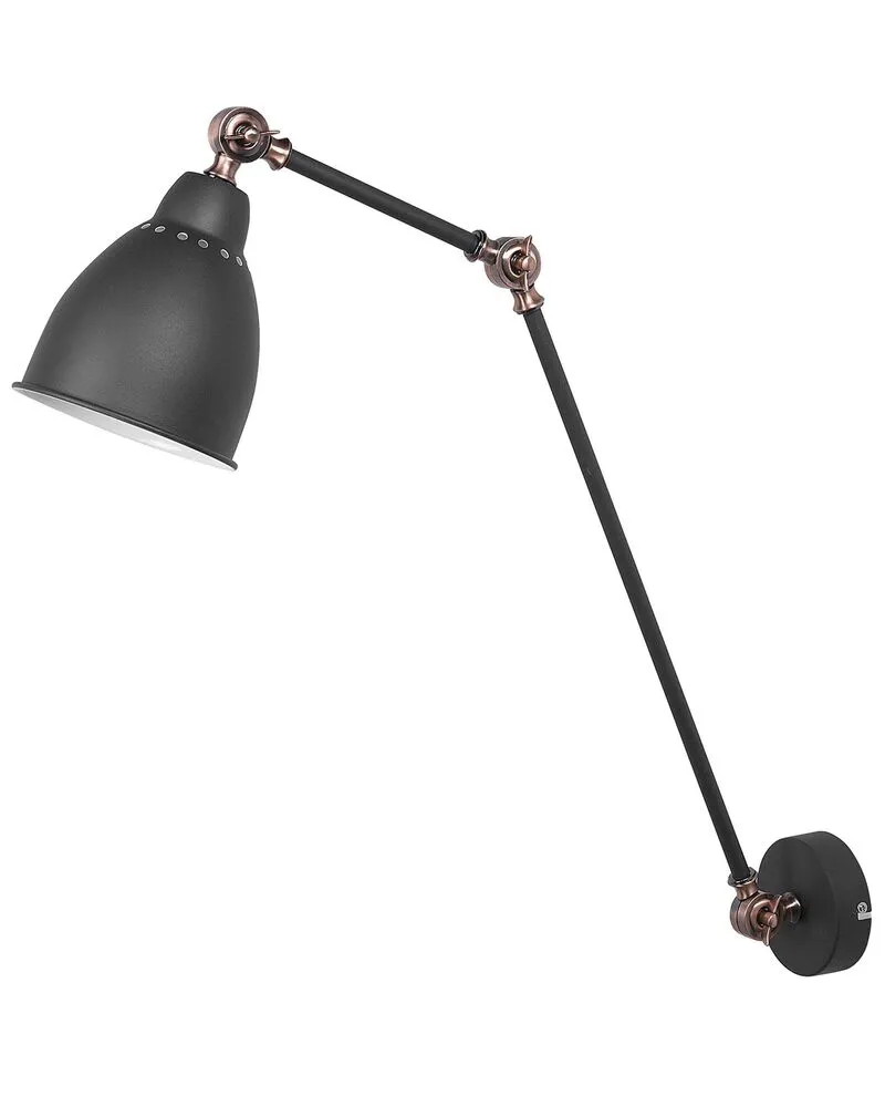 Design Contemporain Lampe murale gris graphite et cuivré MISSISSIPPI L