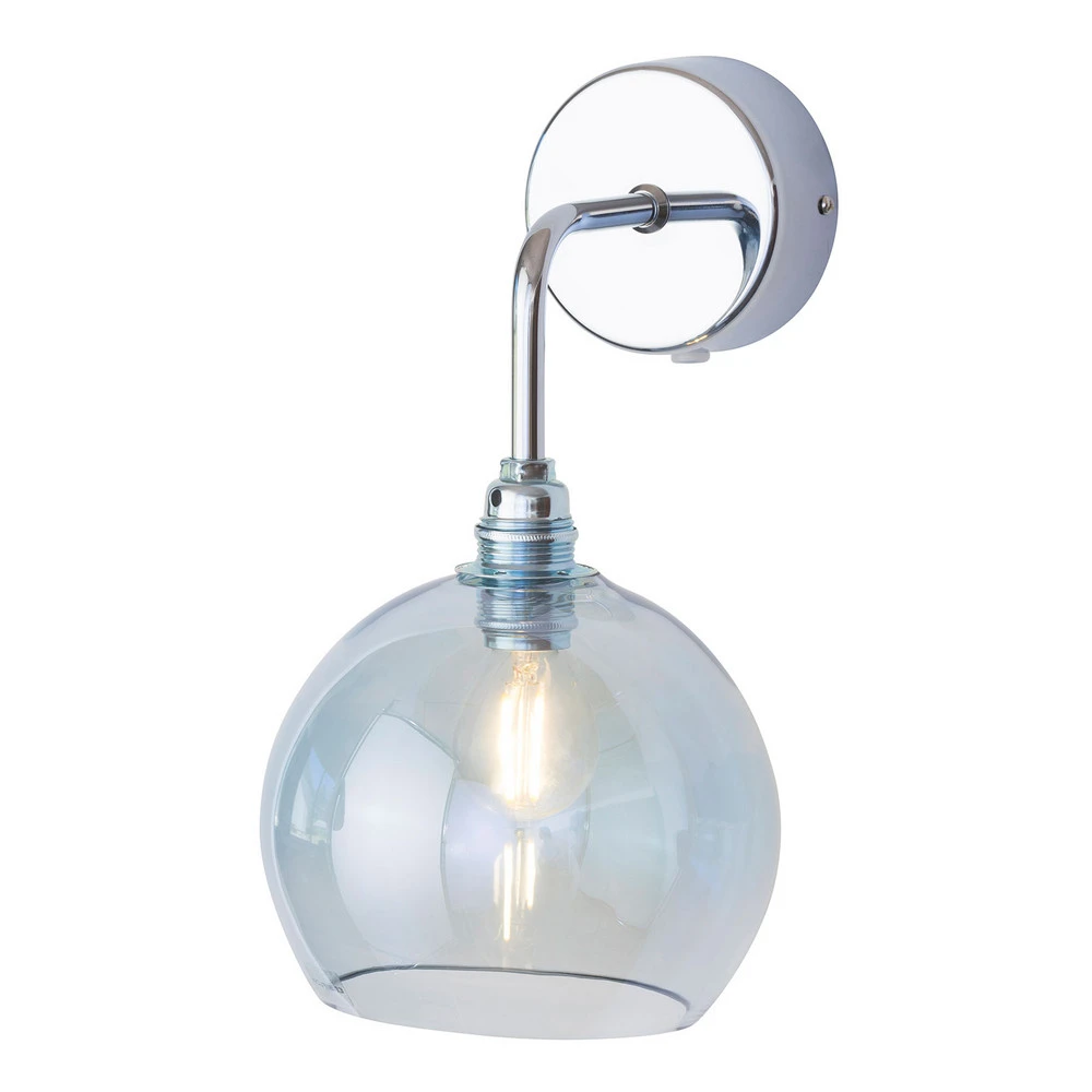 EBB & FLOW Rowan applique argent abat-jour topaze en verre opalin