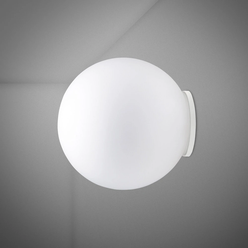 Fabbian Lumi Sfera applique en verre, Ø 35 cm avec interrupteur intégré