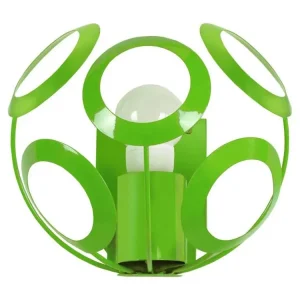 JUPITER - Applique demi bol métal vert pour salle de bain IP44