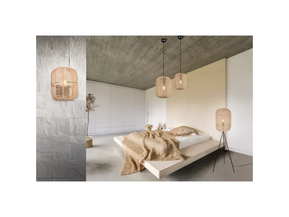 Lampe murale en Sisal naturel Runa pour éclairage de lecture