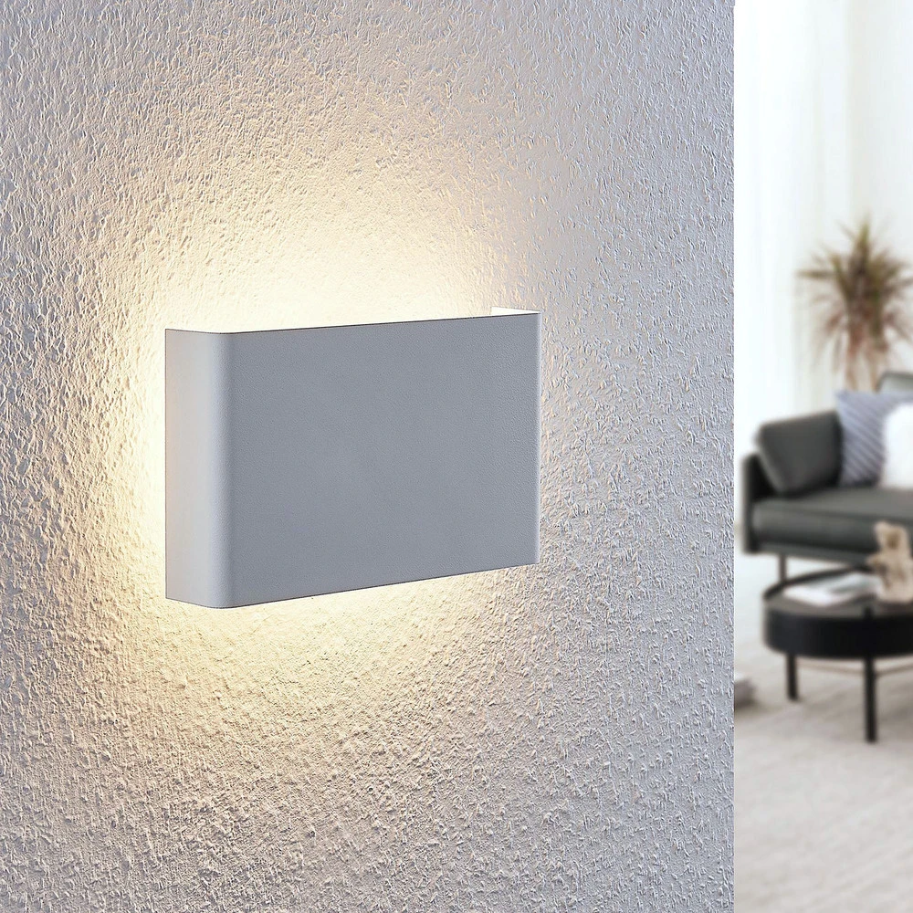 Lindby Dilip applique en acier, blanc avec ampoule LED incluse