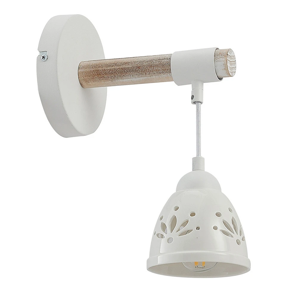 Lindby Pimana applique avec abat-jour en céramique en verre opalin