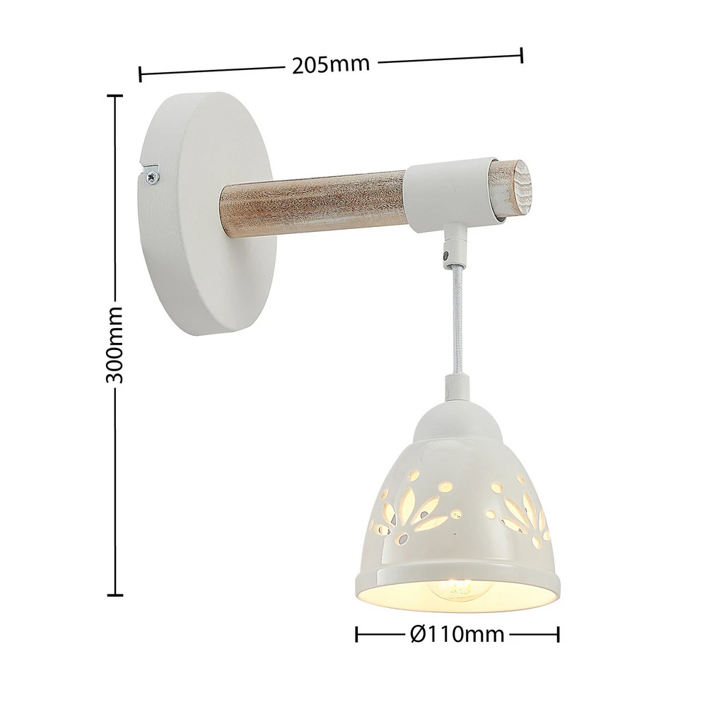 Lindby Pimana applique avec abat-jour en céramique en verre opalin