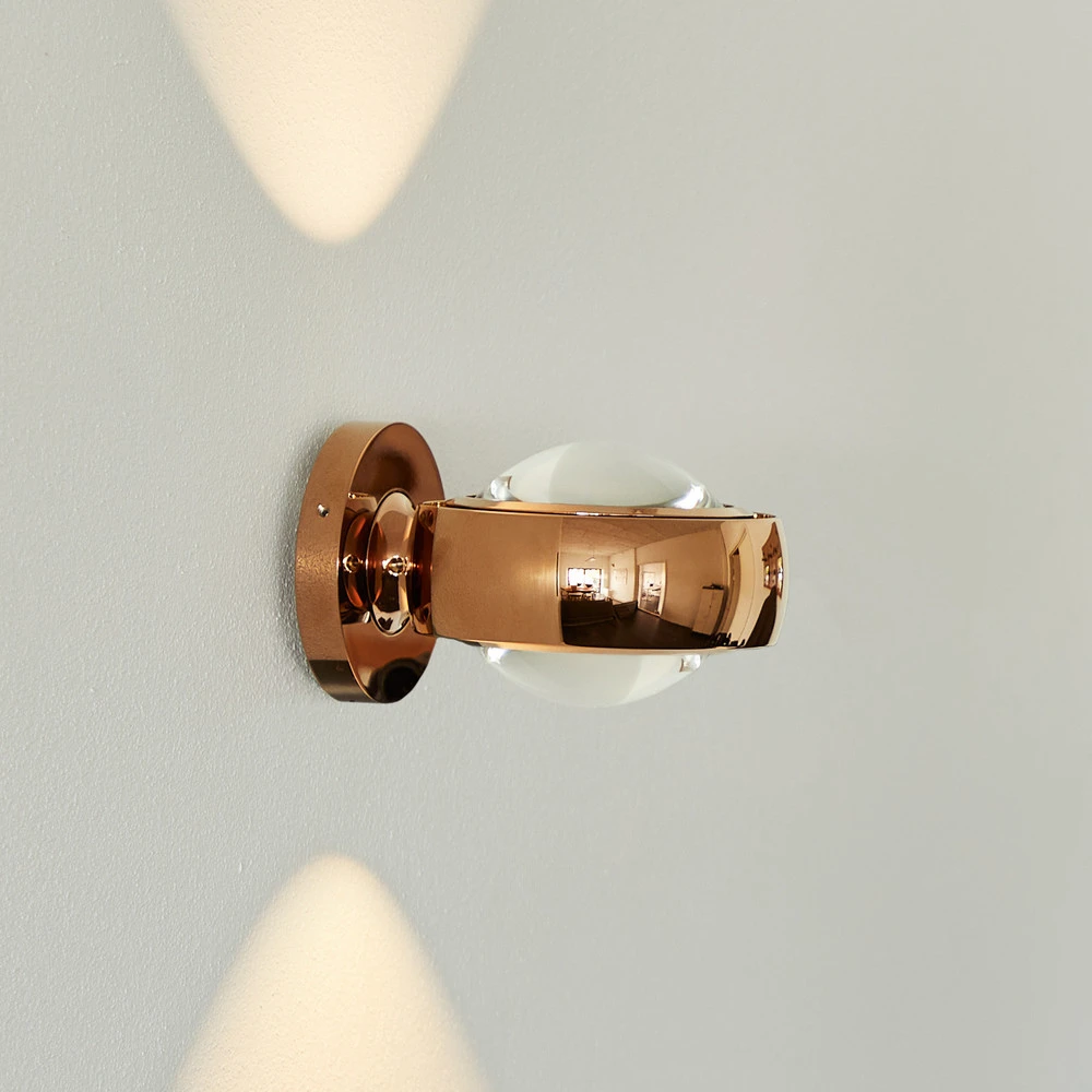 LOOM DESIGN applique murale LED Optic or rose Aluminium Ø 12 cm pour couloir et escalier