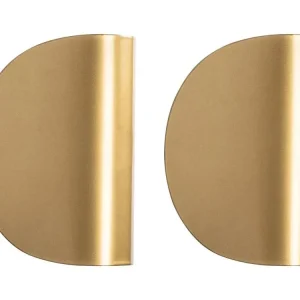 Lot de 2 appliques murales courbées en métal - L.13 x H.17cm - Doré - LUMERA pour salle de bain IP44