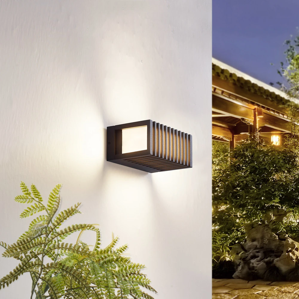 Lucande applique d'extérieur LED Ariza, noir, aluminium avec ampoule LED incluse