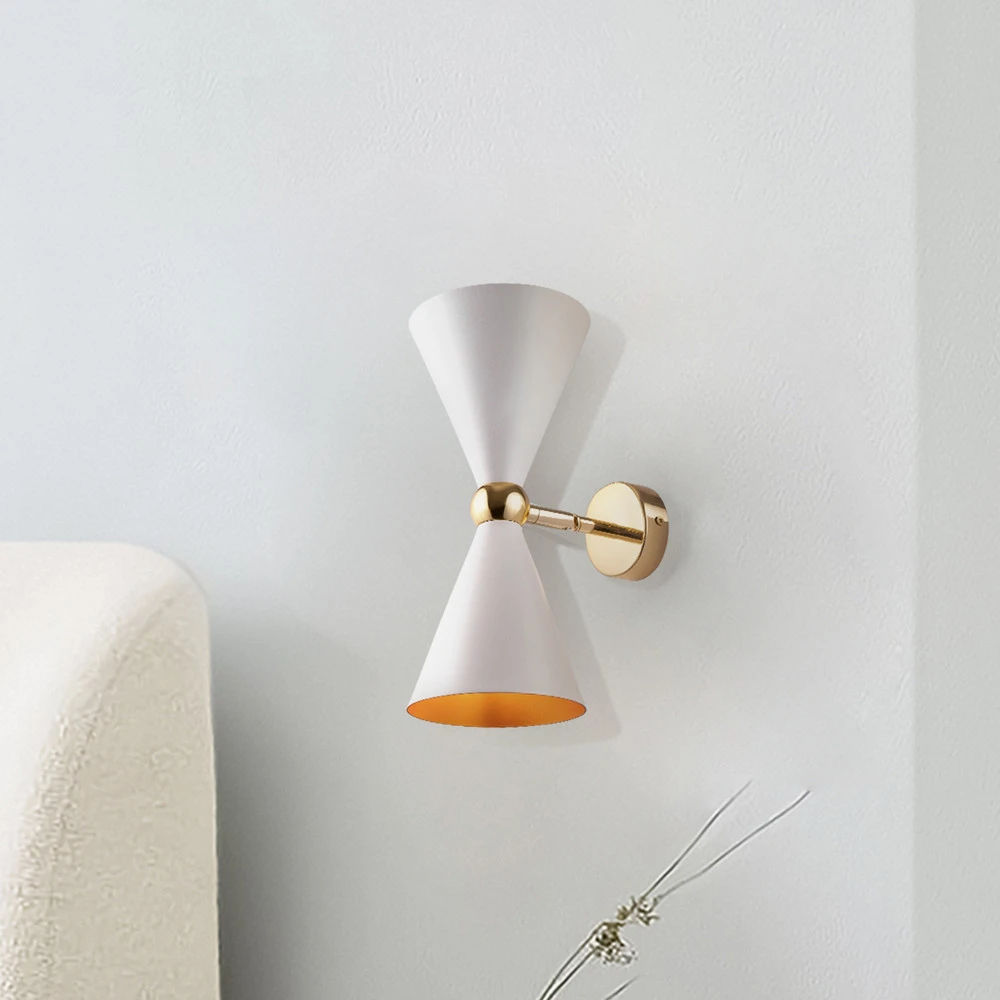 Maytoni applique murale Vesper, blanc/or, à 2 lampes, métal Dimensions : 15 x 30 cm