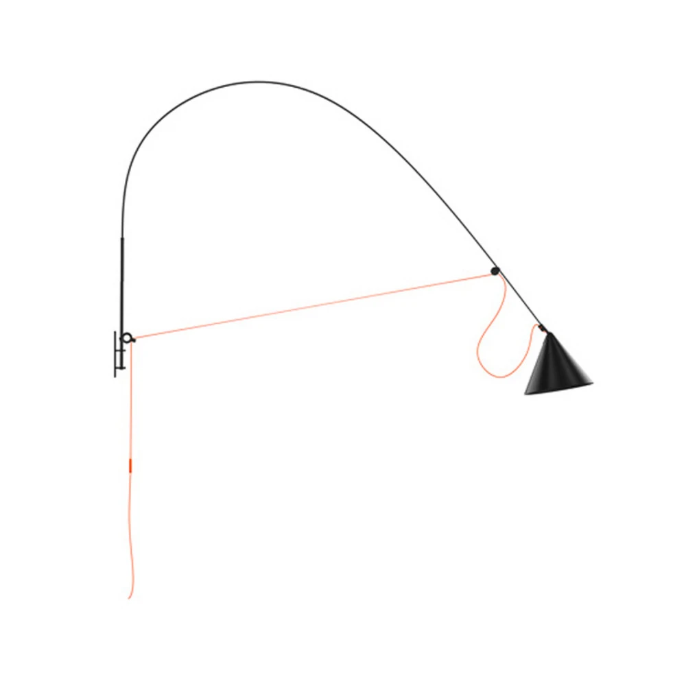 midgard Applique murale LED AYNO XL, noir/orange 3.000 K 220 cm pour couloir et escalier