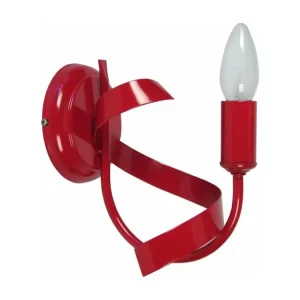 MONACO - Applique bras métal rouge en laiton brossé