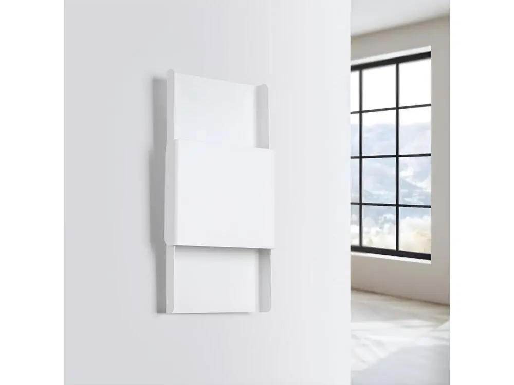 Plafonnier récent en acier - 2 sources lumineuses - L.20 x H.40 cm - blanc
