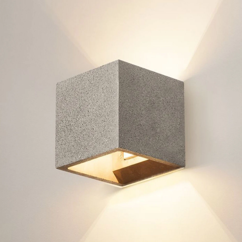 SLV Monochrome Cube applique murale en béton, noire