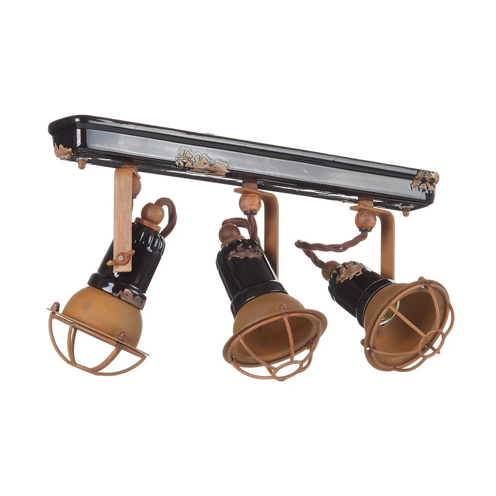 Étanche IP44 Applique C1677/1 avec corbeille, 3 lampes, noire