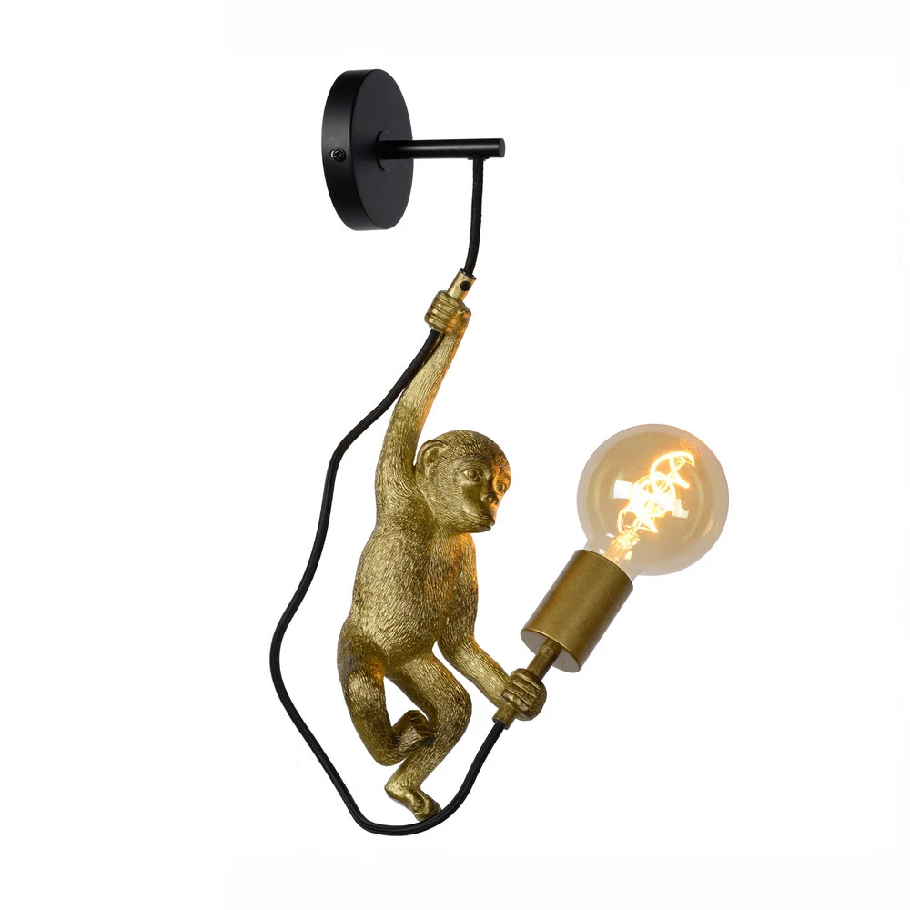 Étanche IP44 Applique Extravaganza Chimp, doré mat/noire