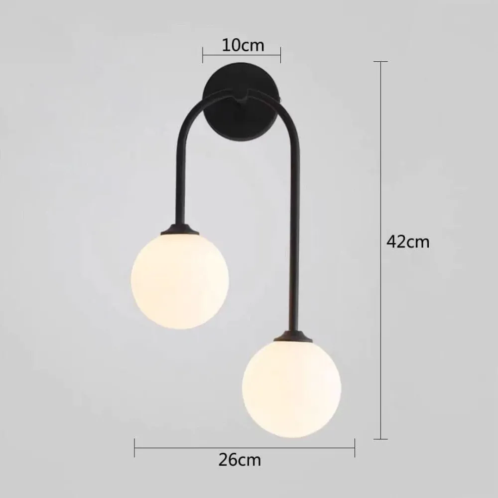 Étanche IP44 Applique Murale Chambre | Boule de Verre