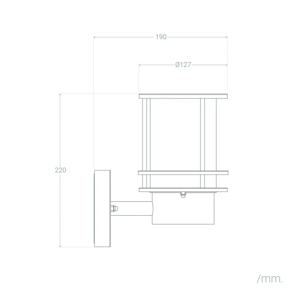 Étanche IP44 Applique murale d'extérieur Antara avec éclairage LED intégré