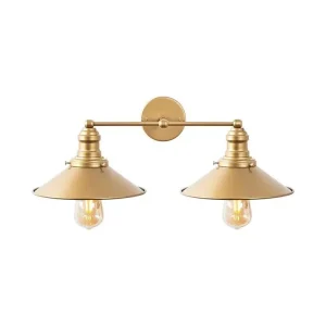 Étanche IP44 Applique Murale Interieur, Lampe Murale Industrielle Bois, Or 55x27x20 Cm