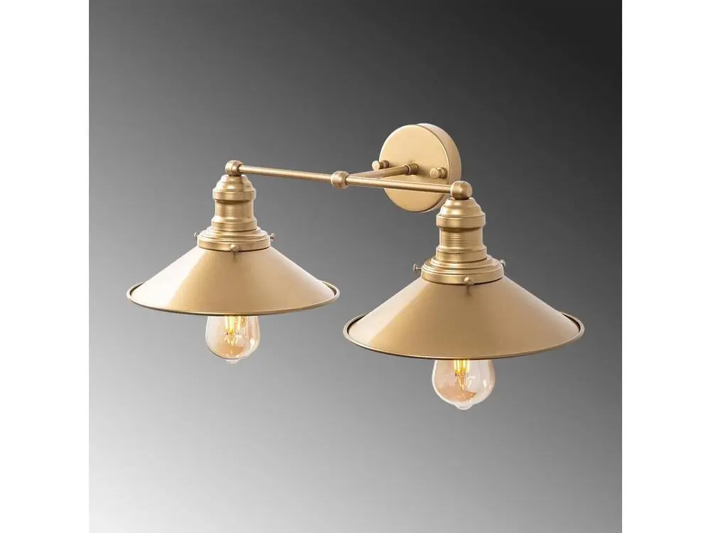 Étanche IP44 Applique Murale Interieur, Lampe Murale Industrielle Bois, Or 55x27x20 Cm