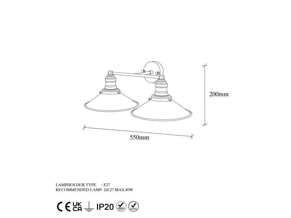 Étanche IP44 Applique Murale Interieur, Lampe Murale Industrielle Bois, Or 55x27x20 Cm