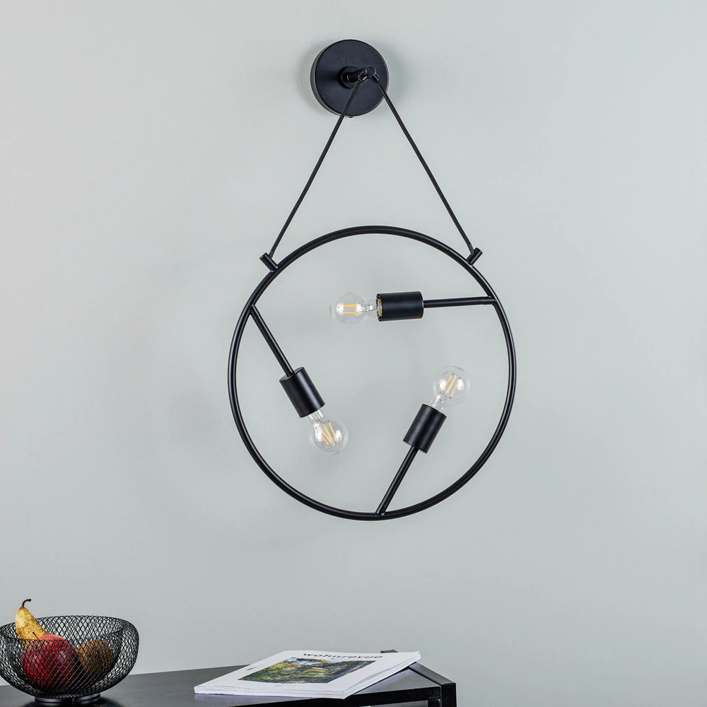 Étanche IP44 Applique murale Lucande Linnard en acier à 3 lampes