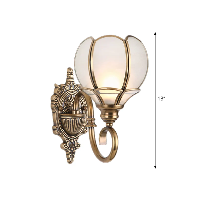 Étanche IP44 Applique murale traditionnelle en métal à 1/2 ampoules en laiton pour chambre à coucher