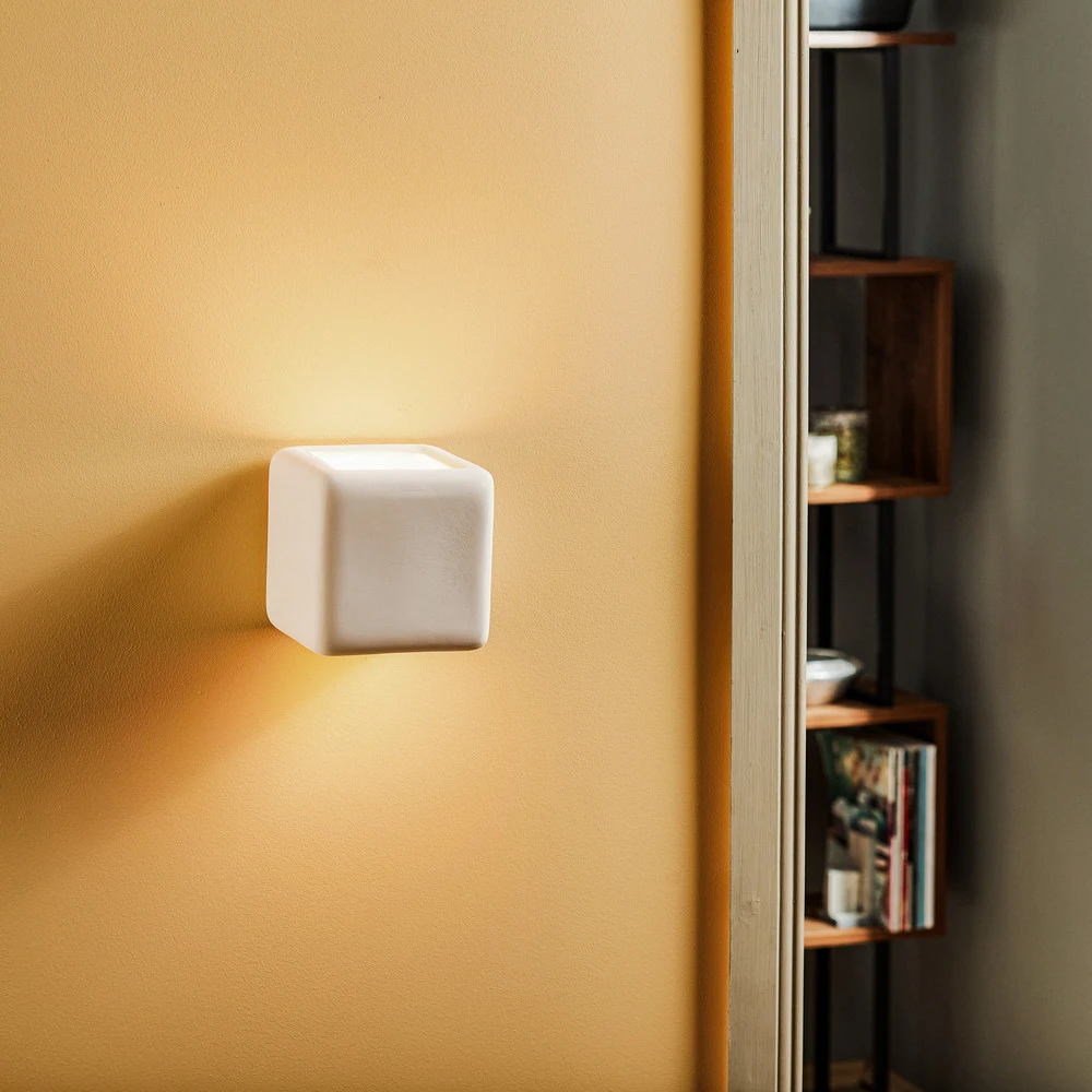 Étanche IP44 Applique Topo up/down en céramique, en cube