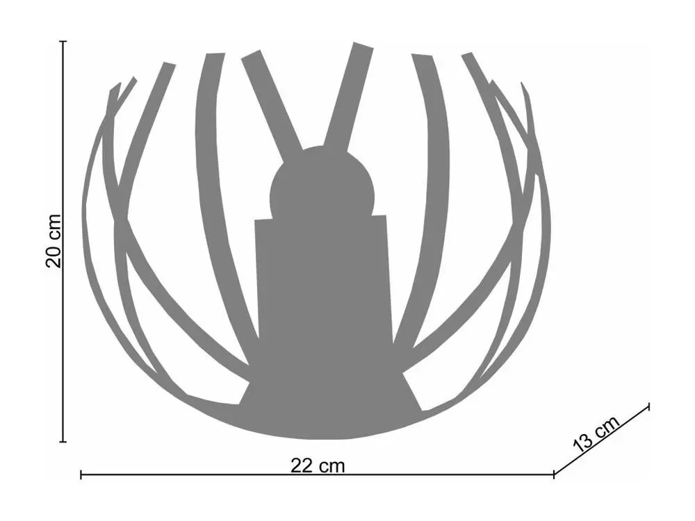 Étanche IP44 CRAB - Applique demi bol métal noir