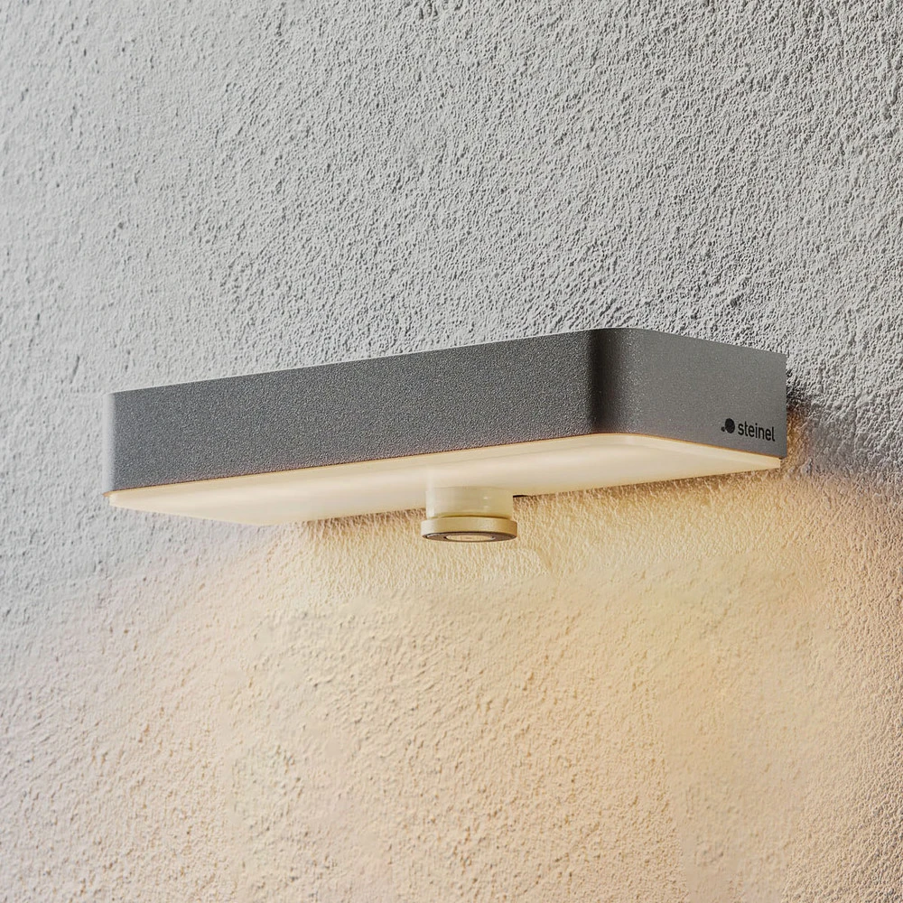 Étanche IP44 STEINEL Applique murale LED XSolar SOL-O S, argent, capteur