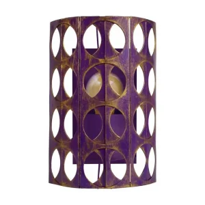 ZIN - Applique demi cylindrique métal violet et or - Montage Facile