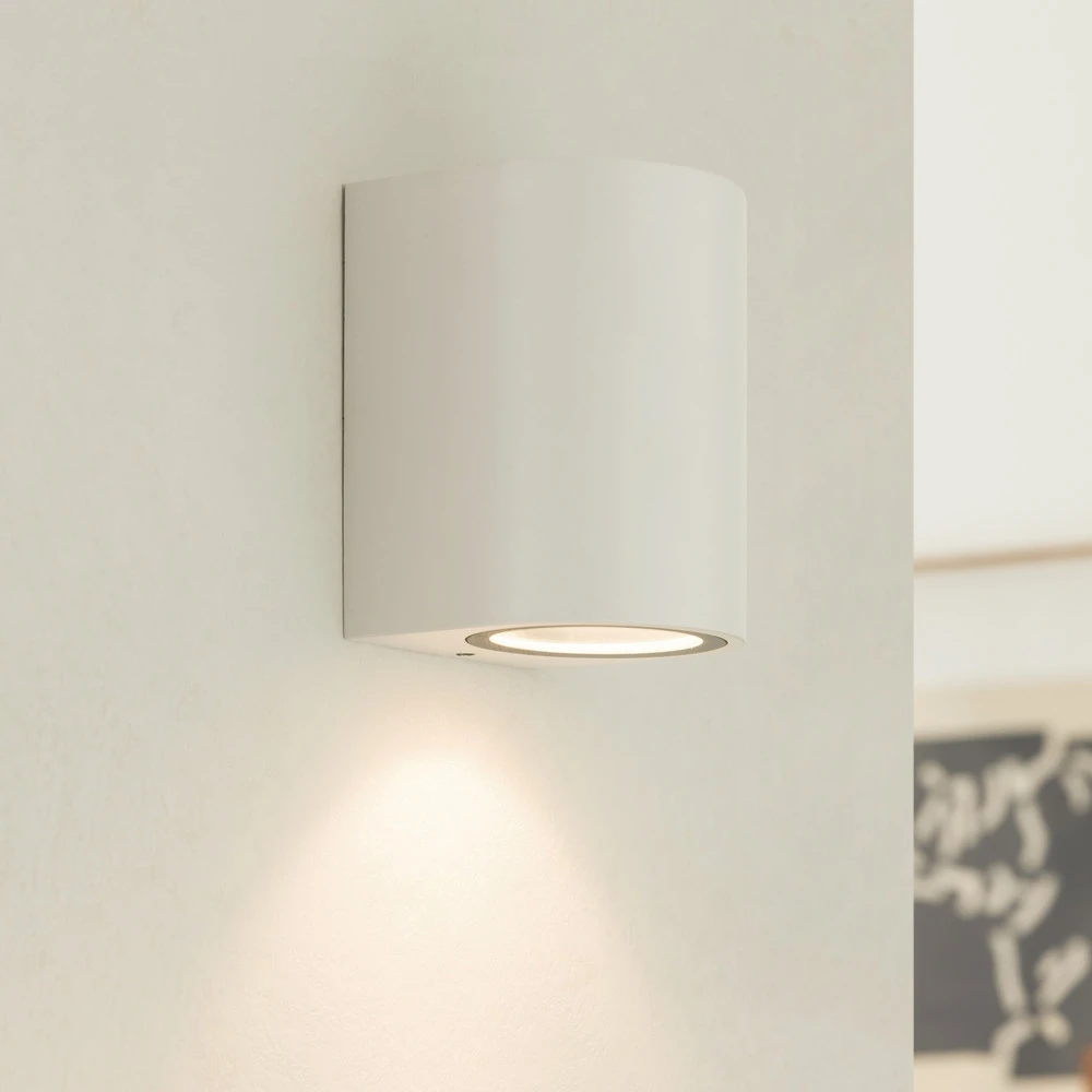 Professionnel Haute Couvrance Prios applique d'extérieur Tetje, blanc, rond, 10 cm