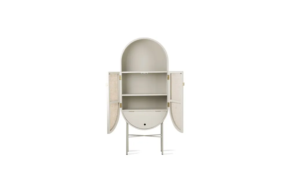 Armoire ovale rétro Gruny coloris gris net HK Living - 160cm