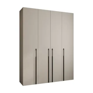 Armoire à portes battantes Como 3 245,5/190/50 4 portes (cachemire/noir) avec Fermeture à Clé