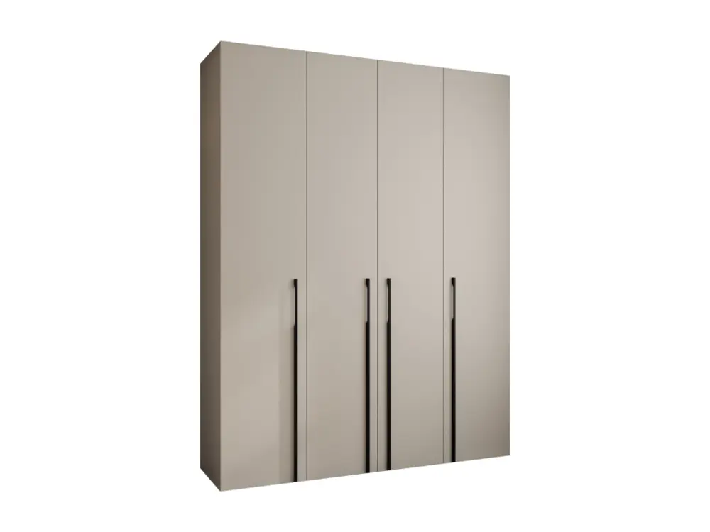 Armoire à portes battantes Como 3 245,5/190/50 4 portes (cachemire/noir) avec Fermeture à Clé