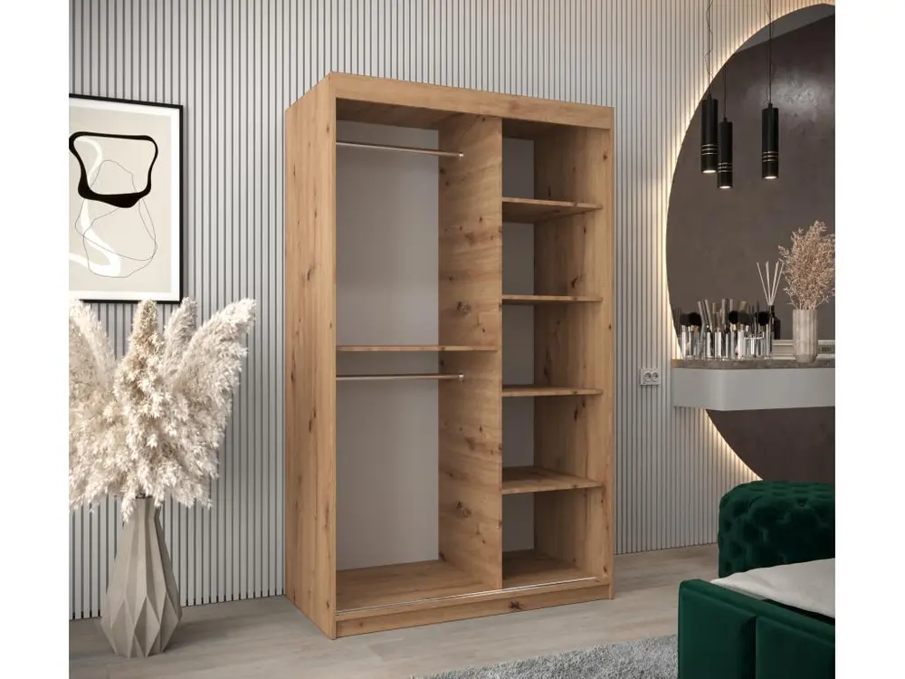 ARMOIRE TOKYO 3 DE PUERTAS CORREDERAS 200/120/62 2 puertas (Artisan/Artisan) avec Garantie 2 Ans