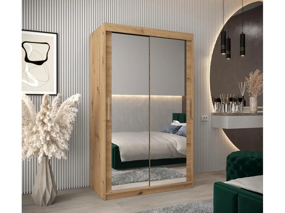 ARMOIRE TOKYO 3 DE PUERTAS CORREDERAS 200/120/62 2 puertas (Artisan/Artisan) avec Garantie 2 Ans