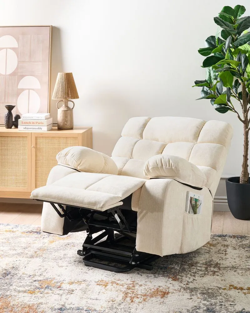 Electric Recliner Chair ARES Fabric Light Chamois