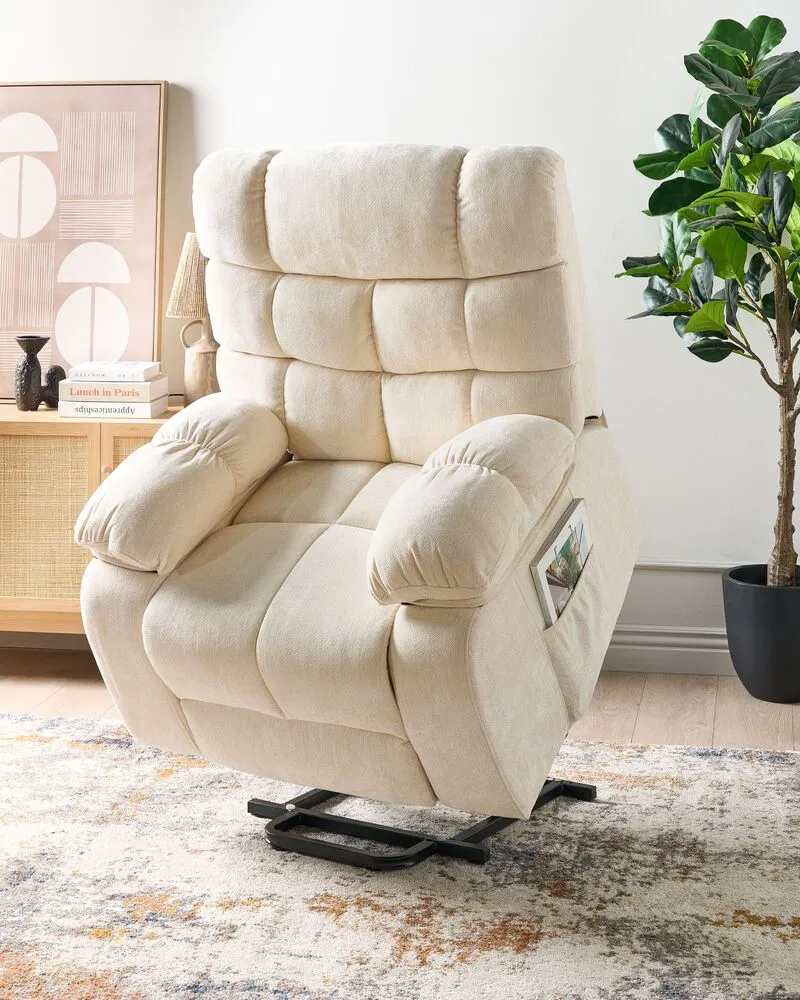 Electric Recliner Chair ARES Fabric Light Chamois